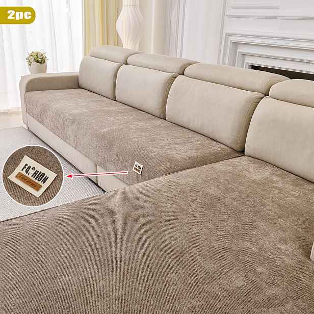 TEMU 2ks L-čočkové dekorativní polštáře na pohovku s označením. Protiskluzový design, materiál Chenille, jednobarevný potah na pohovku, moderní a
