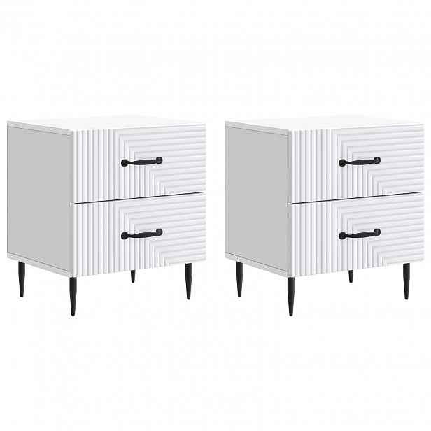 vidaXL Noční skříňka 2 ks Bílá 43 x 34,5 x 47,5 cm Kompozitní dřevo