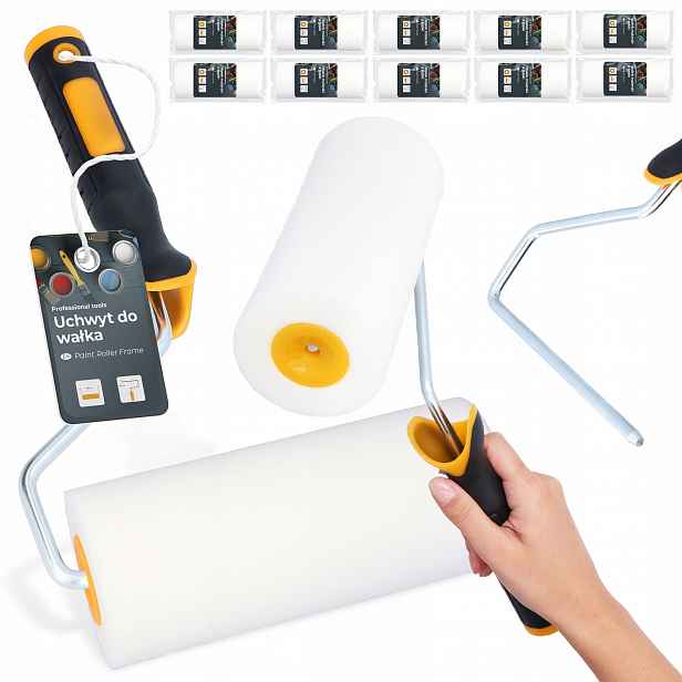 10 x Malířský Váleček Pěnový 18 cm Malování Barvy laku Houbová rukojeť H0