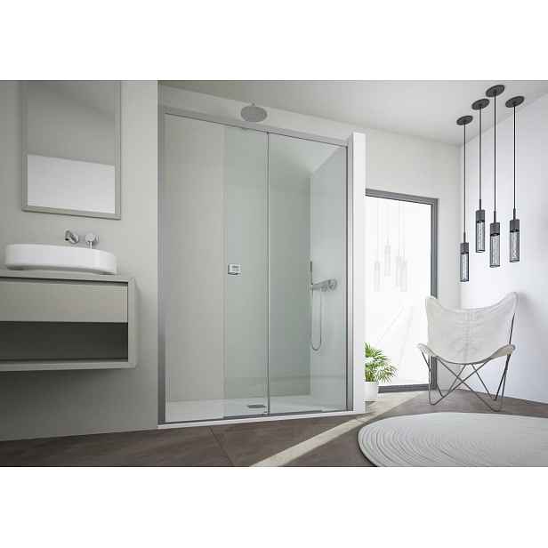 Forte Sprchové dveře DECO N1FS — Barva rámu - Bílá, Rozměr A - 110, Směr zavírání -  Levé (SX), Výplň - Acidato bezpečnostní sklo - 6 mm