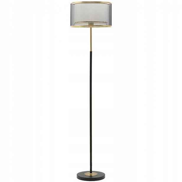 Kovová stojací lampa, černá, 153 cm
