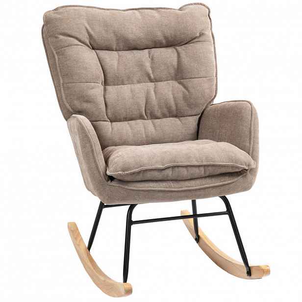 Redom HOUPACÍ křeslo 71/98,5/97 cm, polyester, s ergonomickou opěrkou zad a měkkým čalouněním, Hnědá