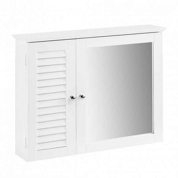SoBuy NÁSTĚNNÁ SKŘÍŇKA se 2 dveřmi Bílá 65x14x49cm Minimalistický
