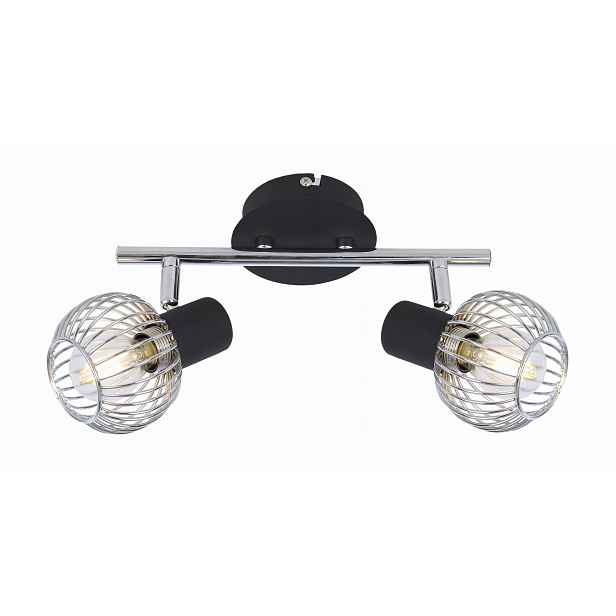 Stropní svítidlo na stěnu černá chrom reflektory do obývacího pokoje 2 body Candellux