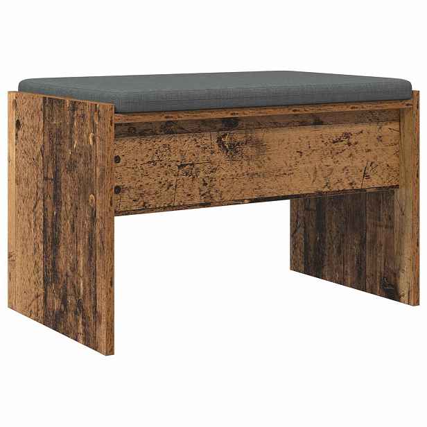 vidaXL Chodbičková lavice s polštářem Staré dřevo 63 x 38 x 40 cm