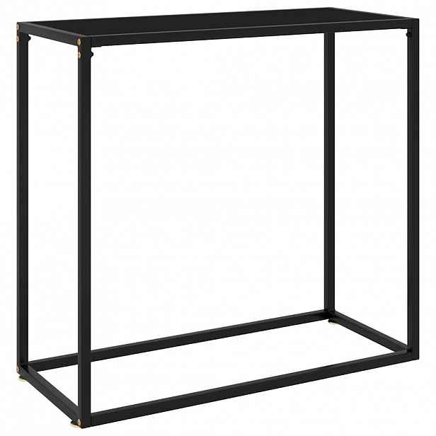 vidaXL Konzolový stolek černý 80 x 35 x 75 cm tvrzené sklo