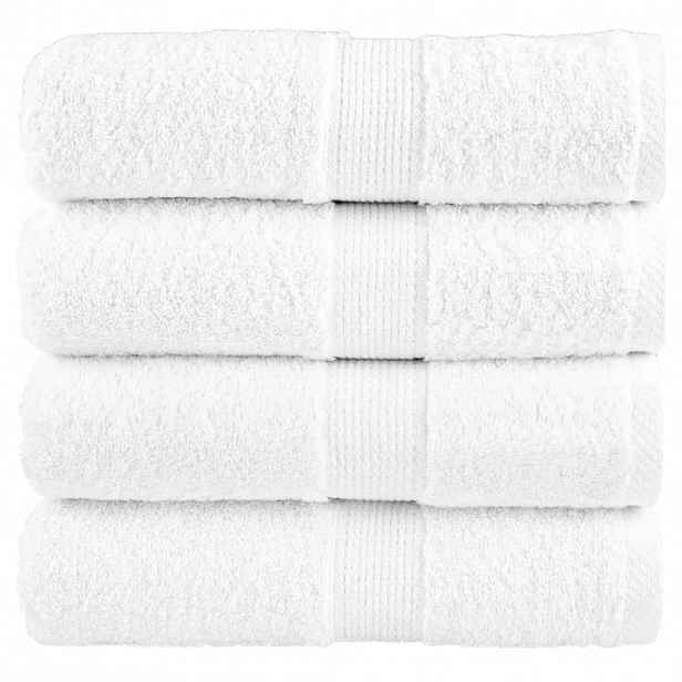 vidaXL Prémiové mycí utěrky SOLUND 4 ks bílé 30x30 cm 600 g/m²
