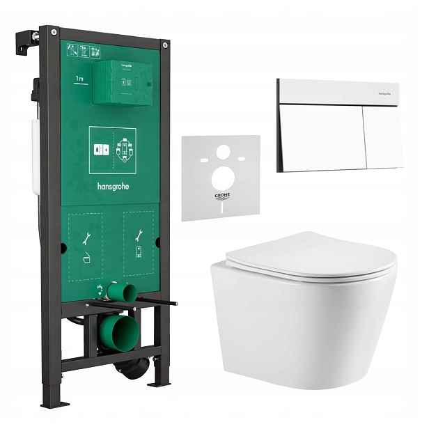 7v1 Wc Set Stelaz Hansgrohe iFrame Wc Mísa Imprese Tornado+tlačítko