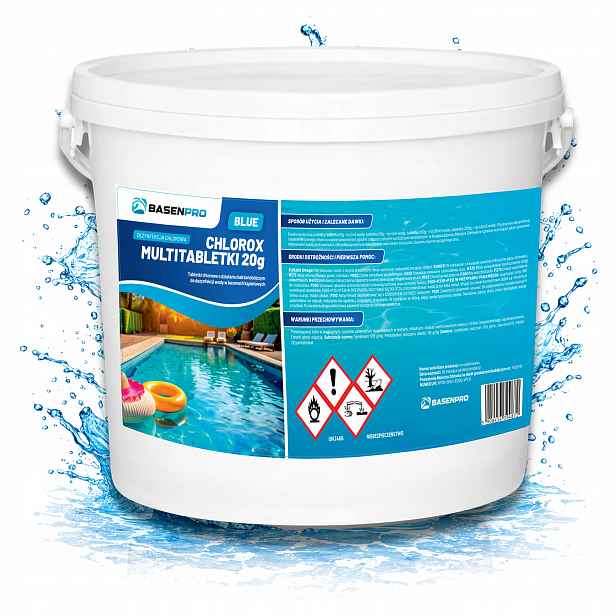 dobrý chlor Tablety do bazénu Multitabletky 20G Blue 5KG Multifunkční