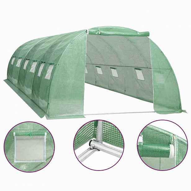 vidaXL Fóliovník 24 m² 6 x 4 x 2 m
