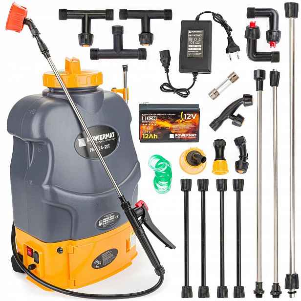 Akumulátorový zádový postřikovač 20 litrů 45-80 cm sada lanek