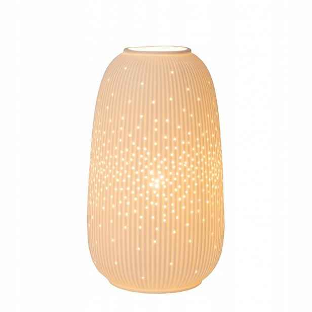 Bílá stolní lampa Flores do kanceláře obývacího pokoje s měkkým světlem Lucide