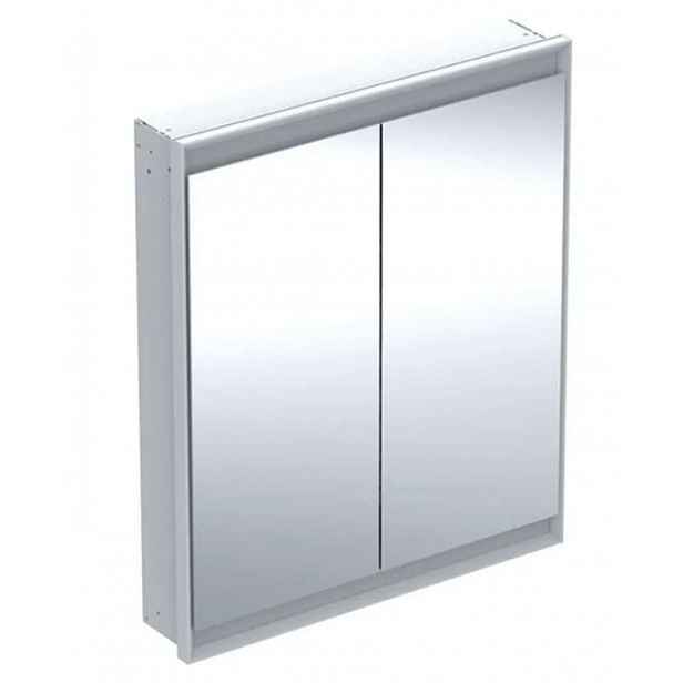 Geberit ONE - Zrcadlová skříňka s LED osvětlením, 75x90x15 cm, 2 dvířka, vestavná, hliník 505.802.00.1
