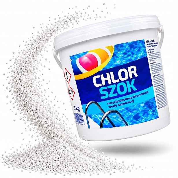 Granule Do Bazénu Avenli Chlor Šok 3KG Dezinfekce Bazénové Vody Chemie