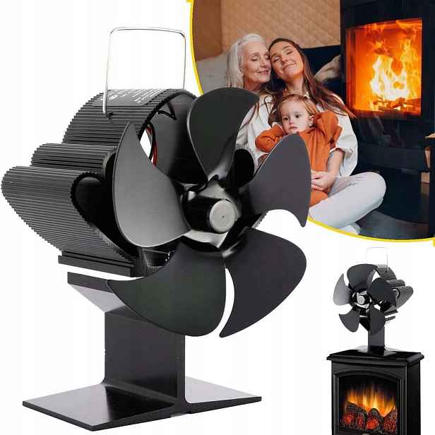 Krbový Ventilátor 5 Čepelí Teplovzdušný Krbový Ventilátor