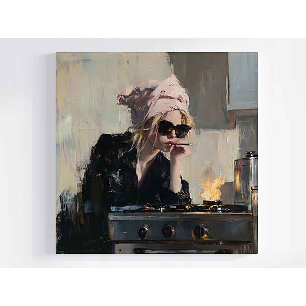 Obraz Na Plátně Canvas Žena Dívka Cigareta Brýle Portrét 50x50