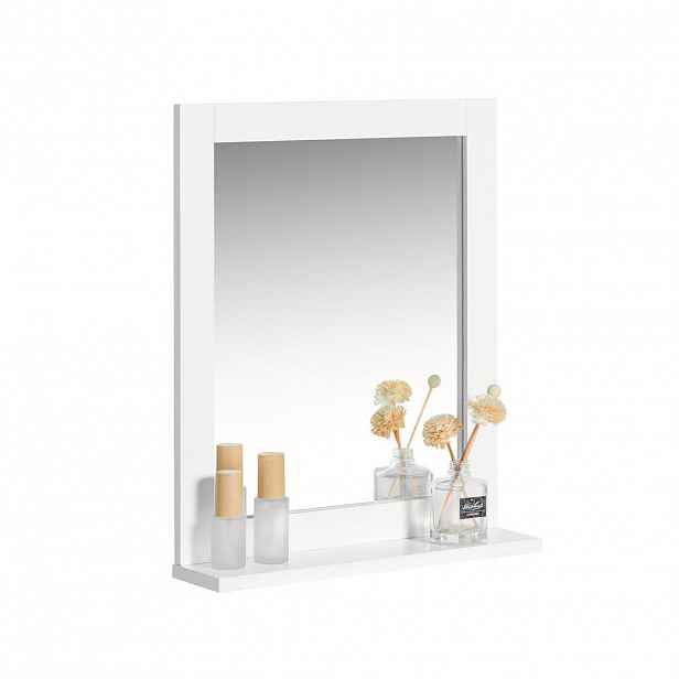 SoBuy NÁSTĚNNÉ ZRCADLO s 1 policí Bílá 40x10x50cm Minimalistický