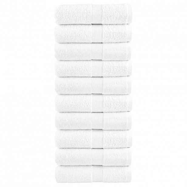 vidaXL Prémiové mycí utěrky SOLUND 10 ks bílé 30x30 cm 600 g/m²