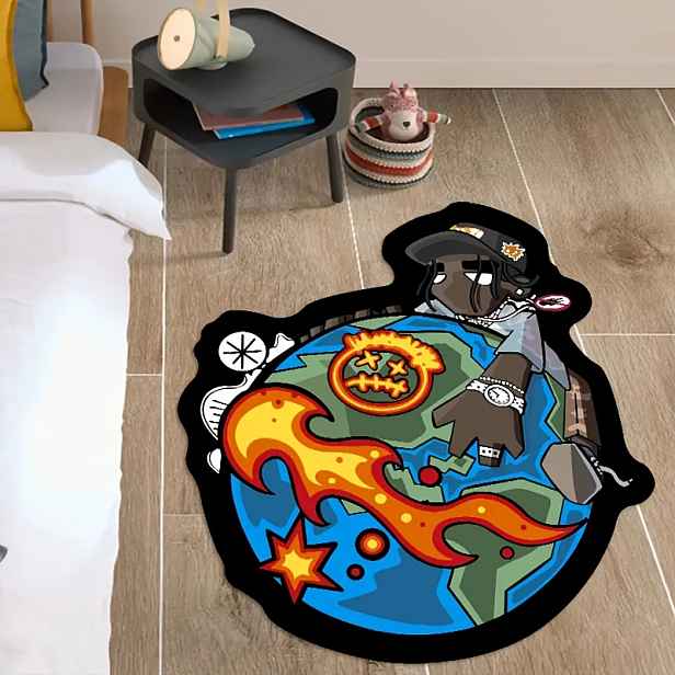 TEMU 1 ks Sametový koberec, gramáž 1100 g/m², tloušťka 7,5 mm, kreativní umělecký design, módní , měkký a pohodlný koberec do ložnice, bytová