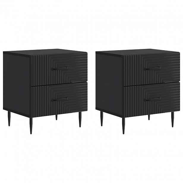 vidaXL Noční skříňka 2 ks Černá 43 x 34,5 x 47,5 cm Kompozitní dřevo