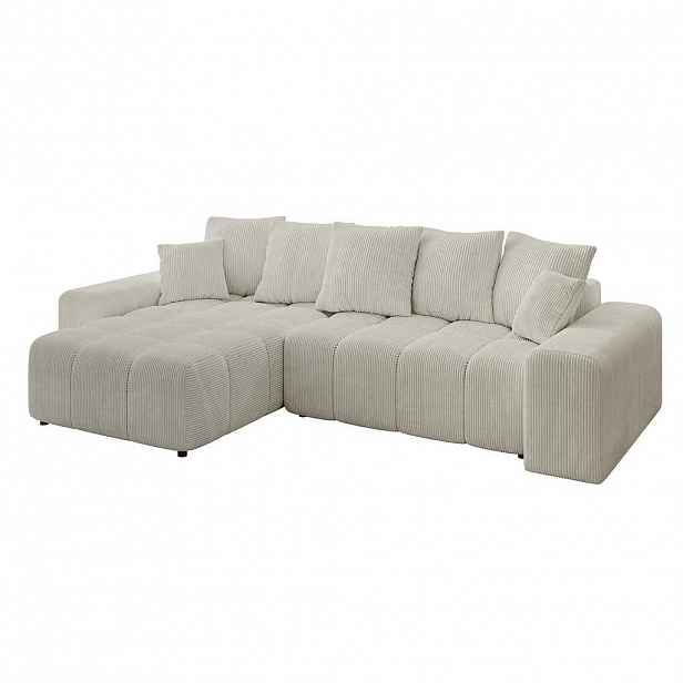 ALTDECOR ROHOVÁ SEDAČKA, otoman vlevo ENIL-L 297x189x68 krémový manšestr