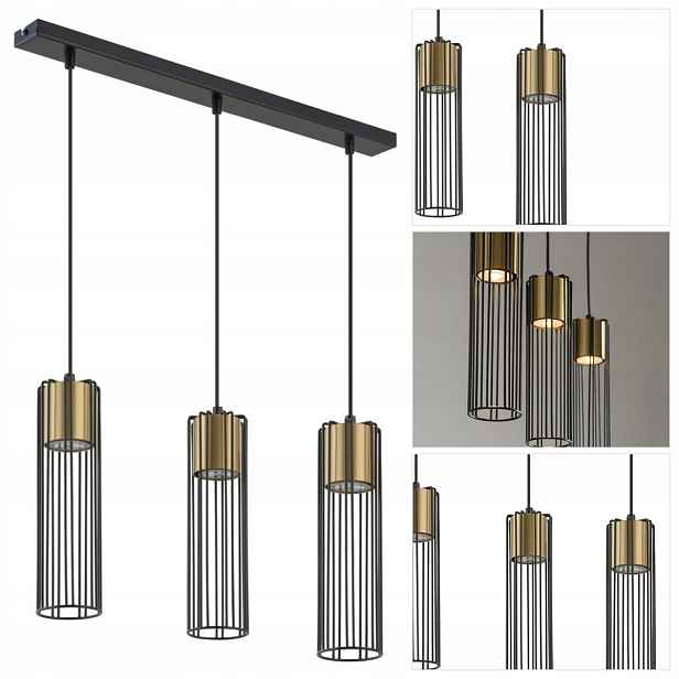 Černá závěsná lampa Fobia, moderní zlatý lesk nad barem Sigma Lighting