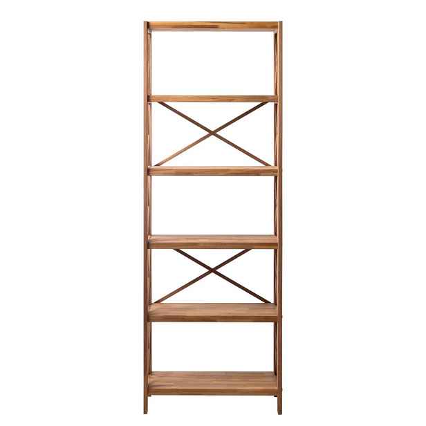Regál z dubového dřeva v přírodní barvě 70x198 cm X-Shelf – Unique Furniture