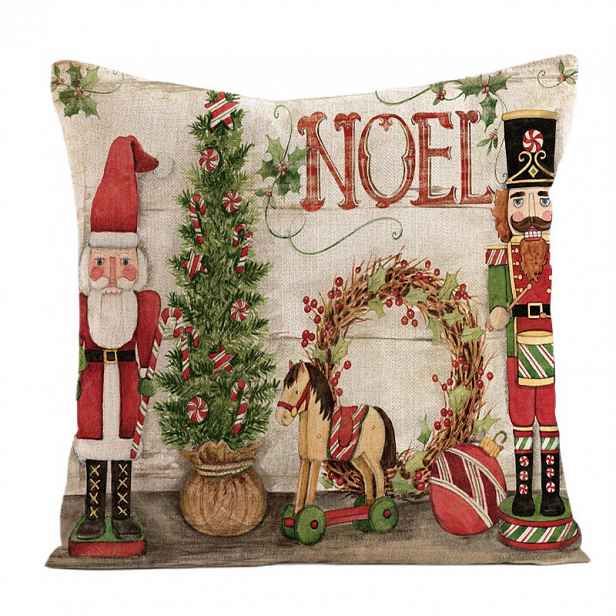 Vánoční povlak na polštář NOEL 45x45 cm, barevný