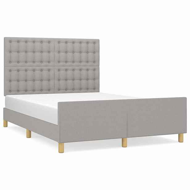 vidaXL Rám postele bez matrace světle šedý 140 x 200 cm textil