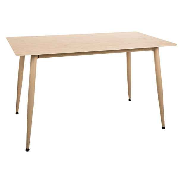 Jídelní stůl TALVEN s keramickou travertinovou deskou 130x70 cm, travertin/kašmír
