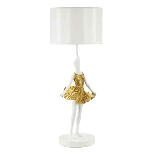 Mauro Ferretti Stolní lampa Dancer 90,5 cm bílo-zlatá
