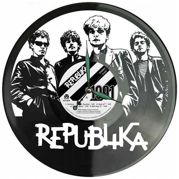 Republika Vinyl Nástěnné hodiny Vinylová deska Moderní dekorativní Dárek