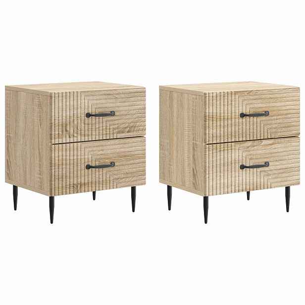 vidaXL Noční skříňka 2 ks Dub sonoma 43 x 34,5 x 47,5 cm
