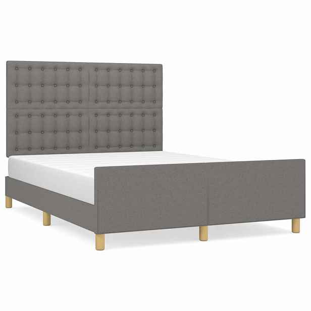 vidaXL Postel bez matrace tmavě šedá 140 x 200 cm textil