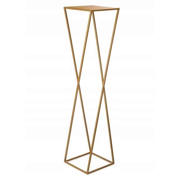 Držák Na Květináč moderní, stojící, 100 cm, kovový, zlatý, moderní, na květiny