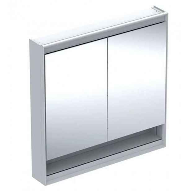 Geberit ONE - Zrcadlová skříňka s LED osvětlením, 90x90x15 cm, 2 dvířka, s nikou, bílá 505.833.00.2