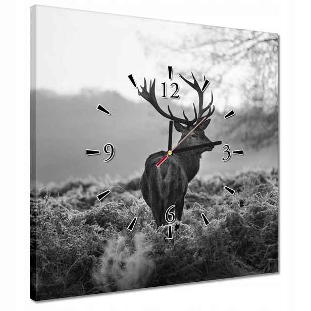 Nástěnné hodiny 40x40 Jelen na řevu