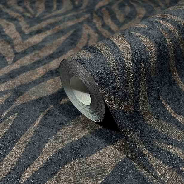Tapeta Vzor Zebra Vinylový Zvířecí Motiv Černá Hnědá