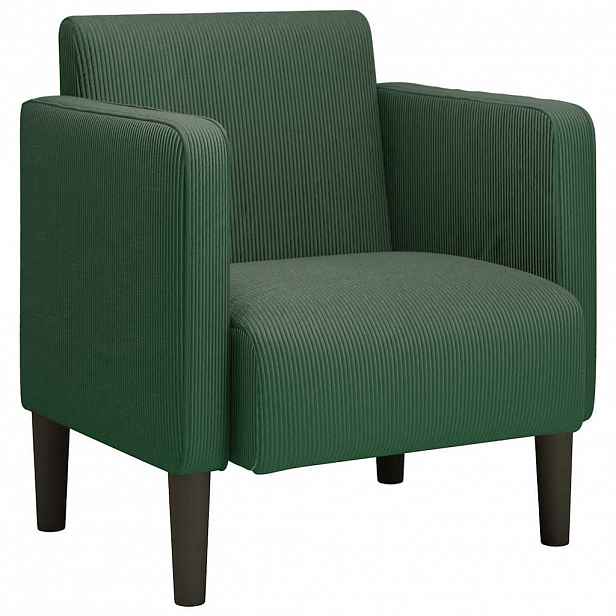 vidaXL Rozkládací křeslo s područkami tmavě zelená 54 cm manšestr