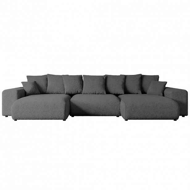 ALTDECOR SEDACÍ SOUPRAVA s funkcí lůžka ESKAR-U – 364x176x72 cm šedá buklé