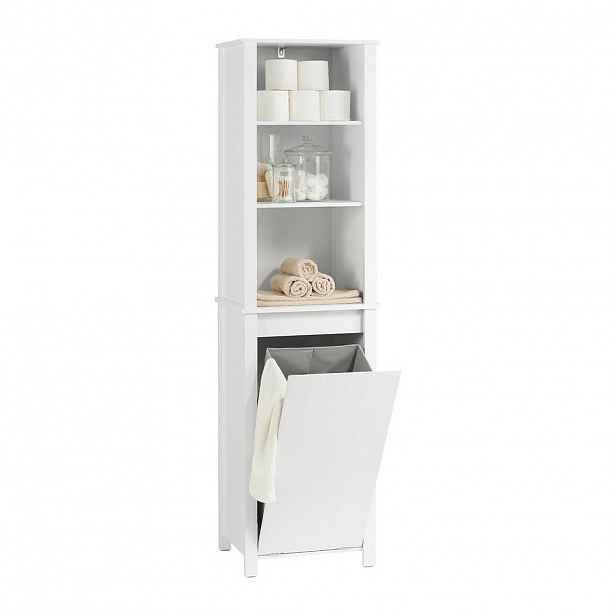 SoBuy VYSOKÁ KOUPELNOVÁ SKŘÍŇKA s jednodveřová Bílá 45x35x171cm Minimalistický