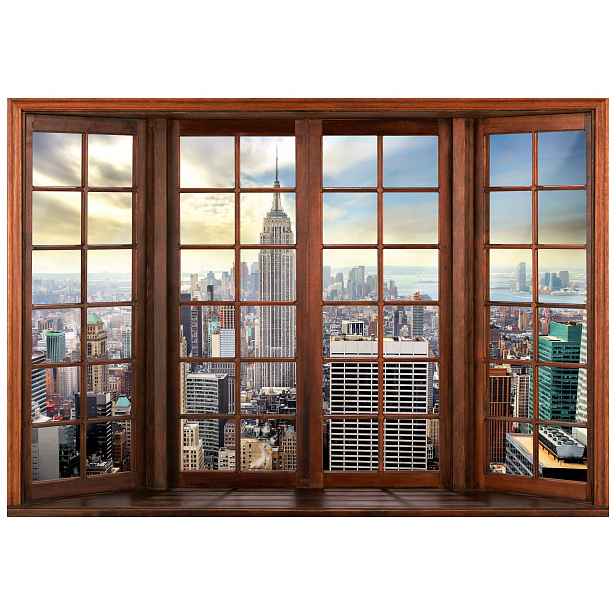 Vliesová fototapeta New York s oknem Panorama města 208x146 lepidlo