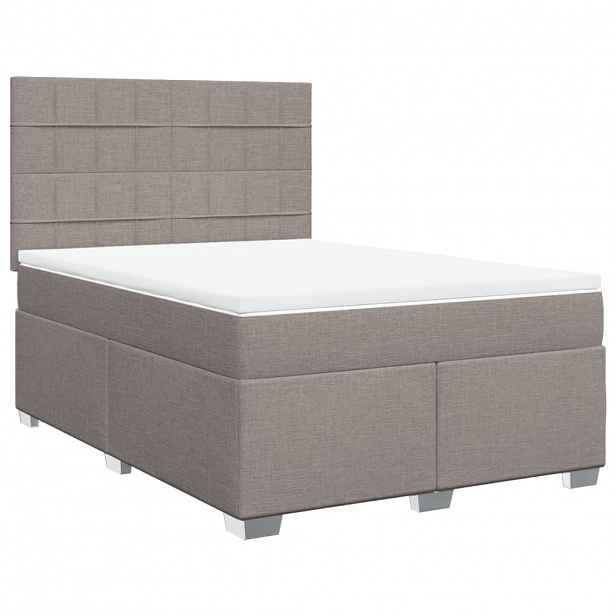 vidaXL Box spring postel s matrací taupe 140x190 cm textil