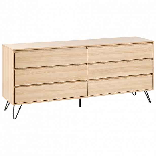 Beliani KOMODA s 6 zásuvkami Světle hnědá Cardigan