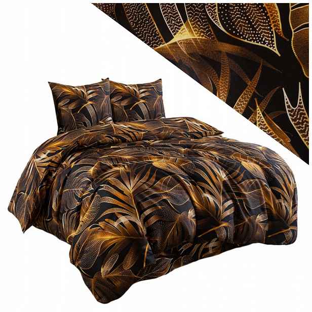 Povlečení 220x200 2 povlaky 70x80 hladké Eusebia Home zip listy