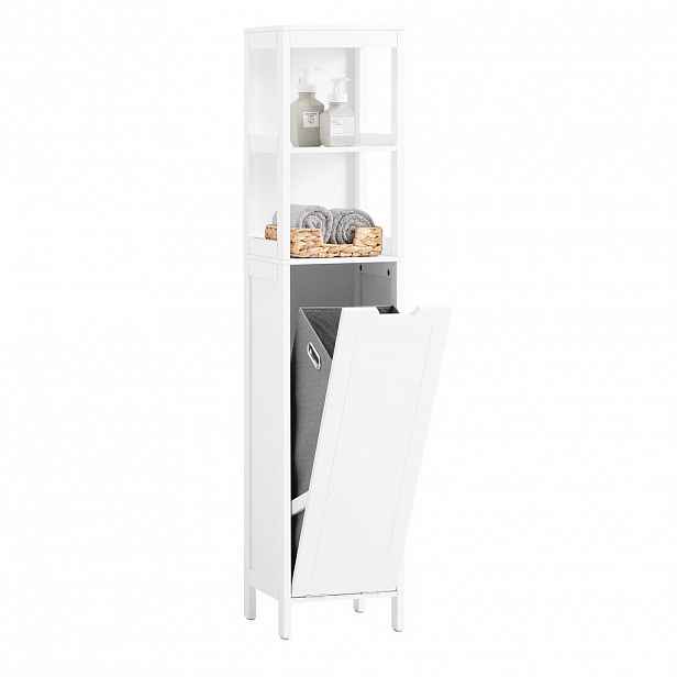 SoBuy VYSOKÁ KOUPELNOVÁ SKŘÍŇKA s jednodveřová Bílá 30x30x145cm Minimalistický