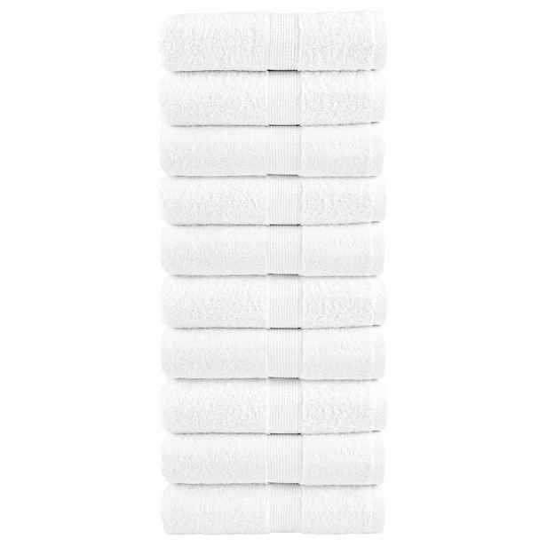 vidaXL Prémiové ručníky pro hosty SOLUND 10 ks bílé 30x50 cm 600 g/m²