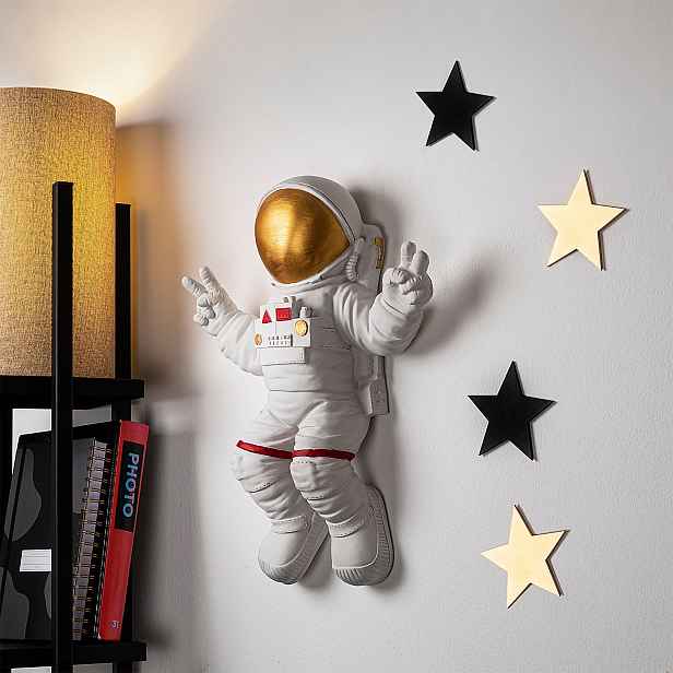 Wallity Nástěnná dekorace Astronaut bílá/zlatá