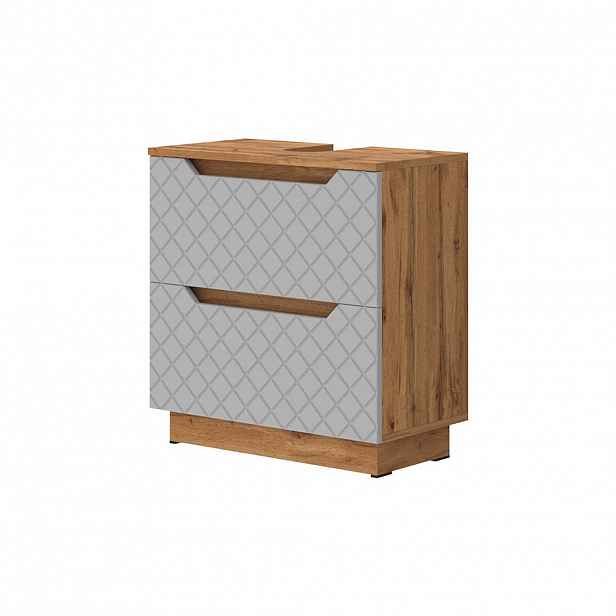 Vicco DOLNÍ SKŘÍŇKA POD DŘEZ Lotta Šedá 59.8 x 62.5 cm se 2 zásuvkami