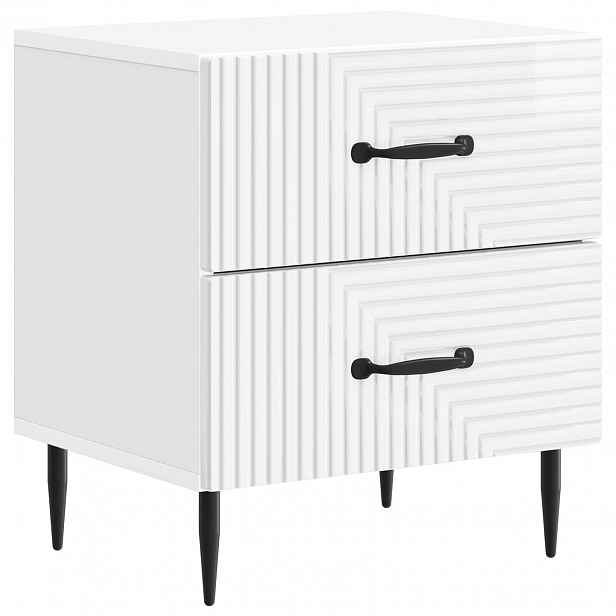 vidaXL Noční skříňka Bílá s vysokým leskem 43 x 34,5 x 47,5 cm